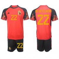 Belgicko Charles De Ketelaere #22 Domáci Detský futbalový dres MS 2022 Krátky Rukáv (+ trenírky)